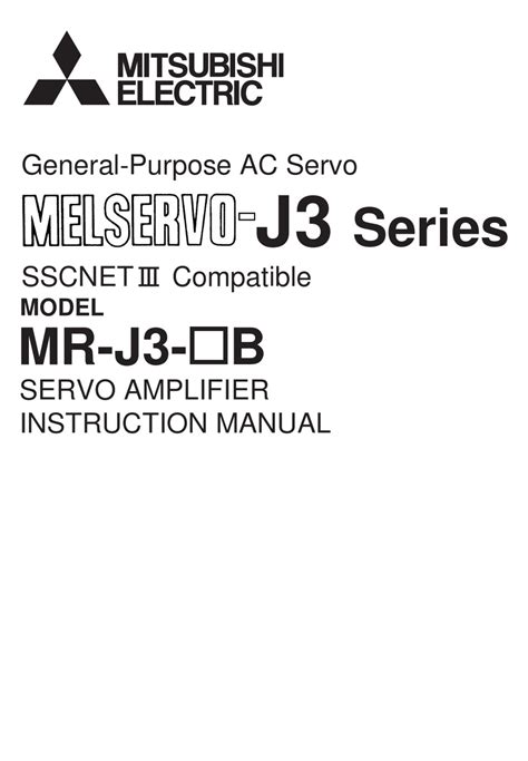 MITSUBISHI ELECTRIC MR-J3-T10 pdf